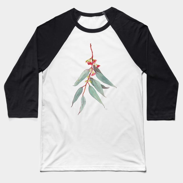 Red Flowering Gum Blossom Baseball T-Shirt by WinterOwls